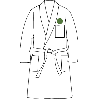 Image of monogram placement on Robes.
