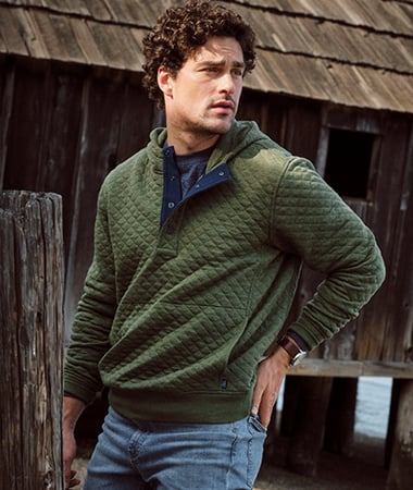 Men's Quilted Sweater Hoodie