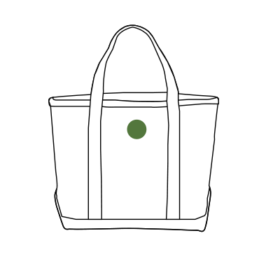Image of monogram placement on Tote Bags.