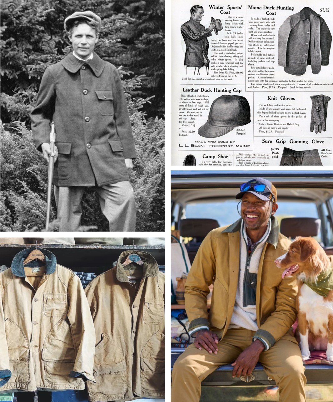 Collage of L.L.Bean Field Coat images