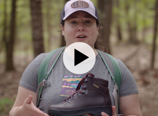Video of woman explaining how to break in your hiking boots.