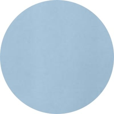 A circular swatch of a blue bed sheet.
