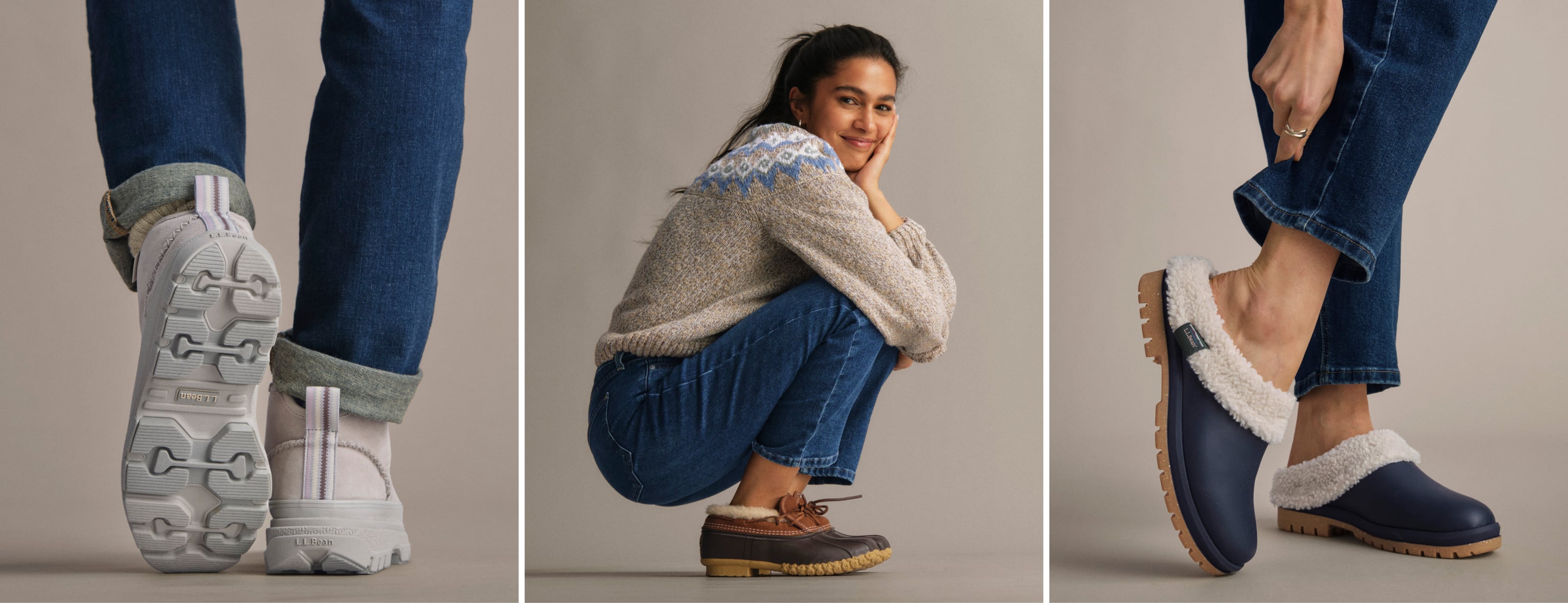 Model photography featuring boots in a studio setting.