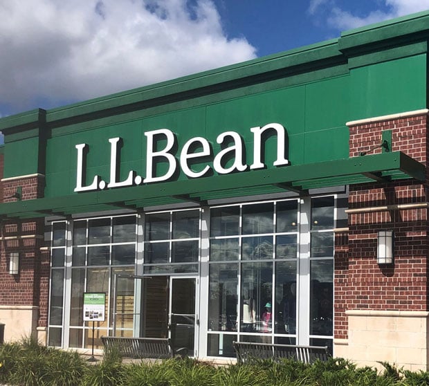 L.L.Bean store front at the Ottawa Train Yards 